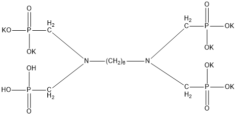 己二胺四甲叉膦酸钾盐（HDTMPA・K6）结构式